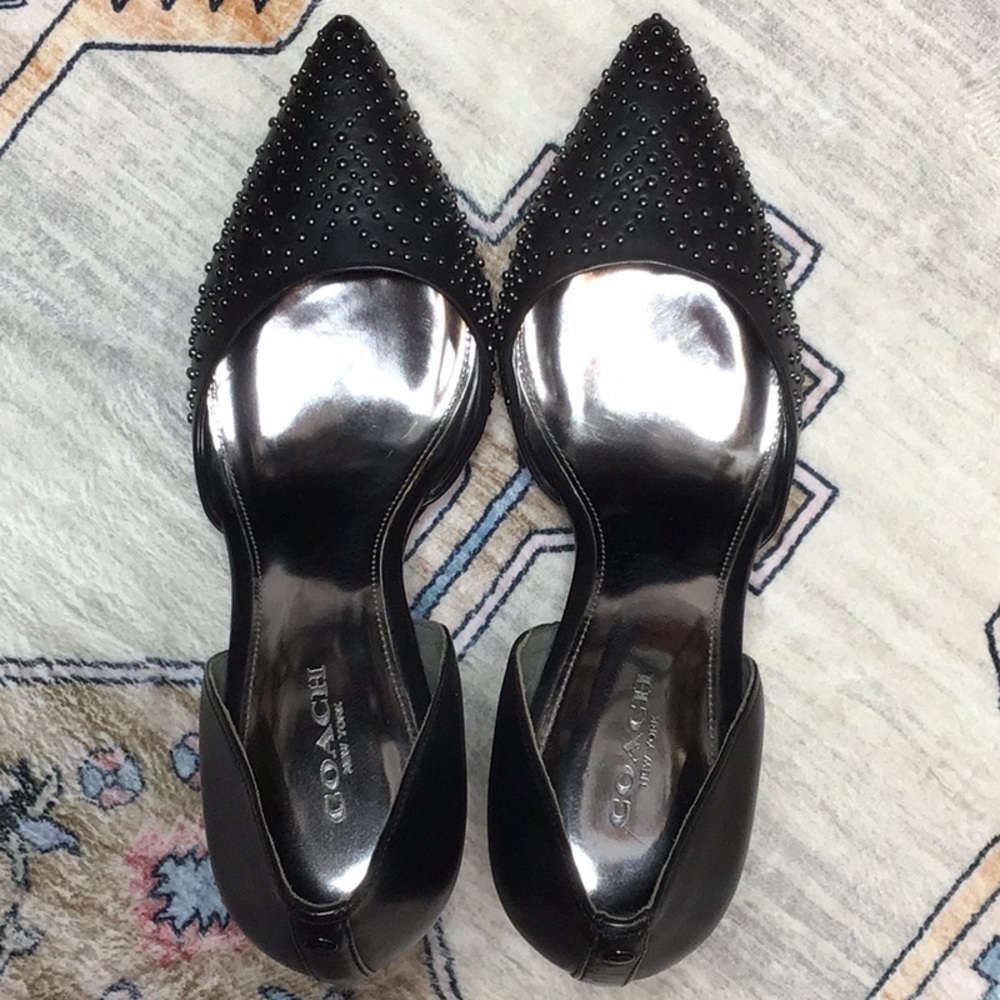 COACH ‘Holmes’ Black Studded Dress Leather - Picture 11 of 13